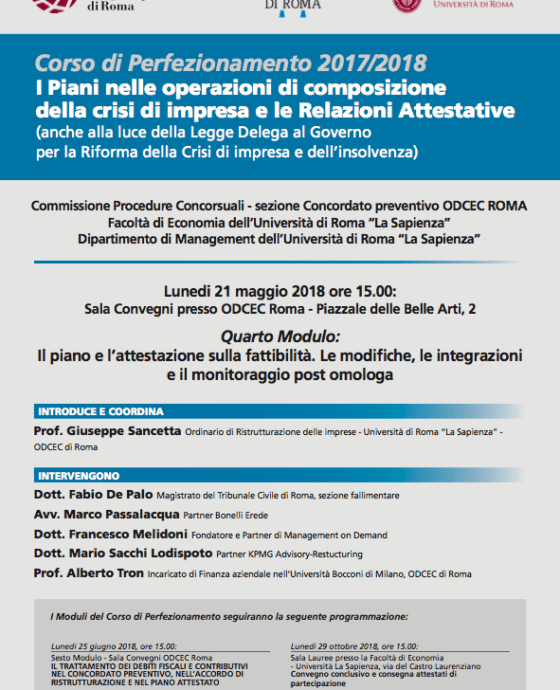 Francesco Melidoni interverrà al Corso di Perfezionamento 2017/2018